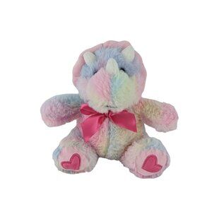Inter-American Products Pink Dinosaur Plush Triceratops 8" Valentine Toy Hearts